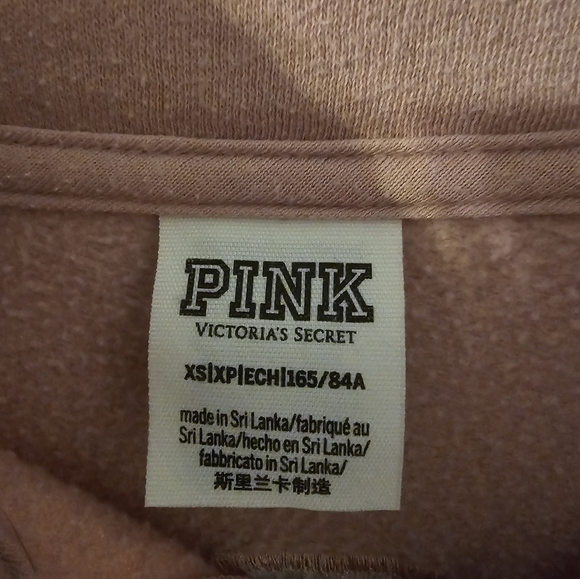 Victoria's Secret PINK Light Pink Camo Varsity Half Zip Pullover Size XS - Picture 3 of 5